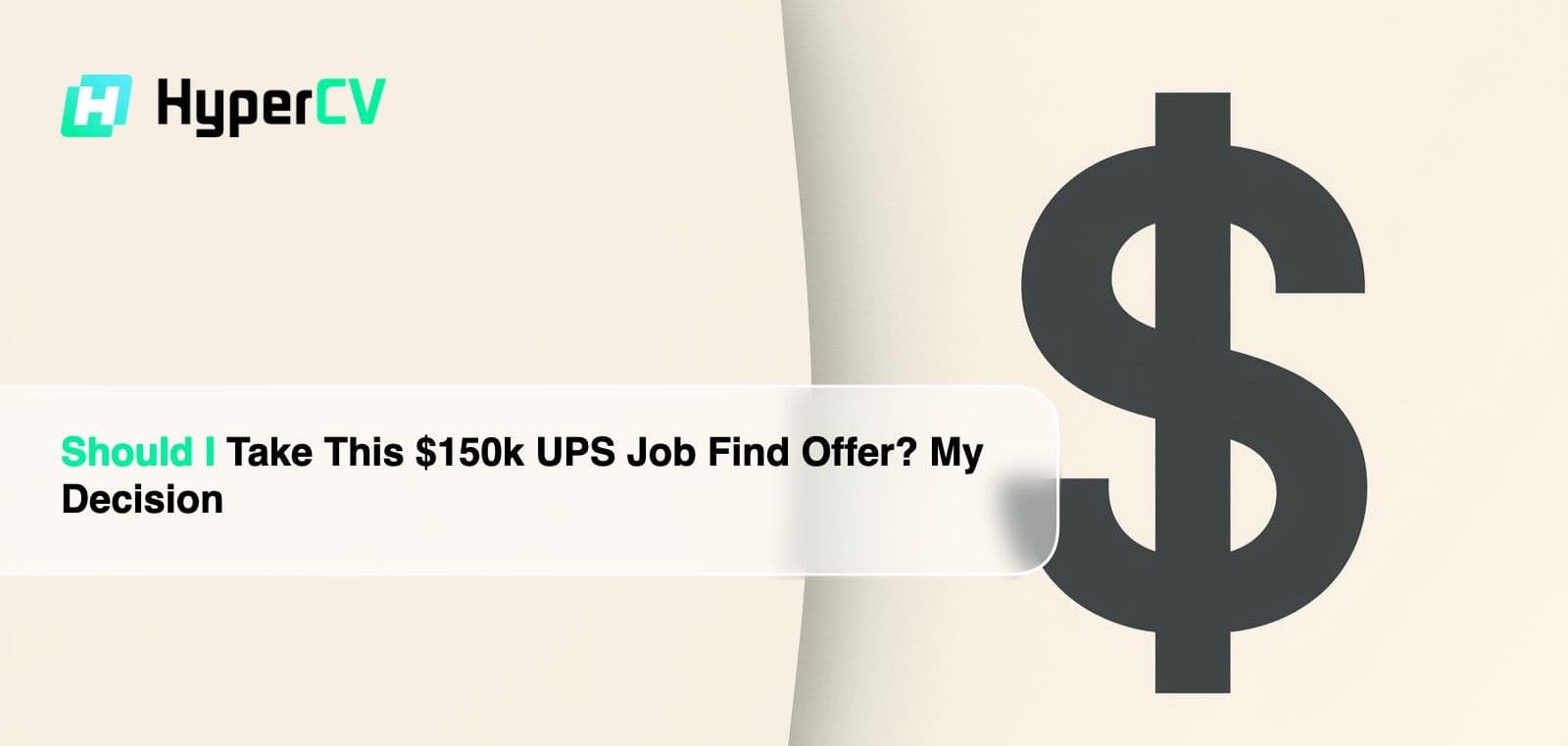 Should I Take This $150k UPS Job Find Offer? My Decision