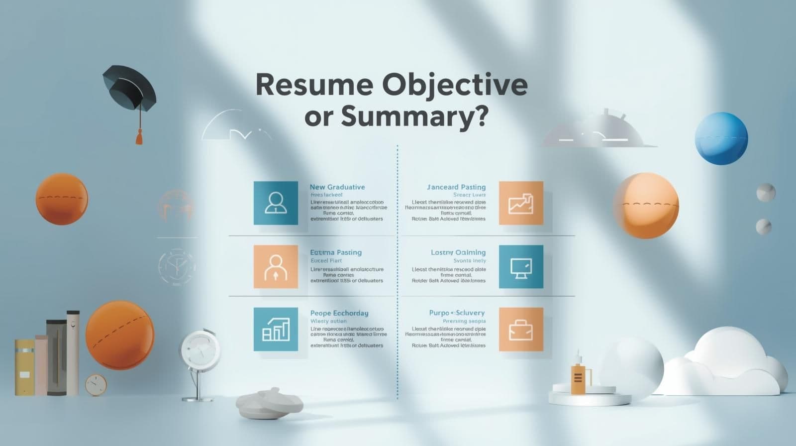 A bright, engaging infographic titled Resume Objective or Summary