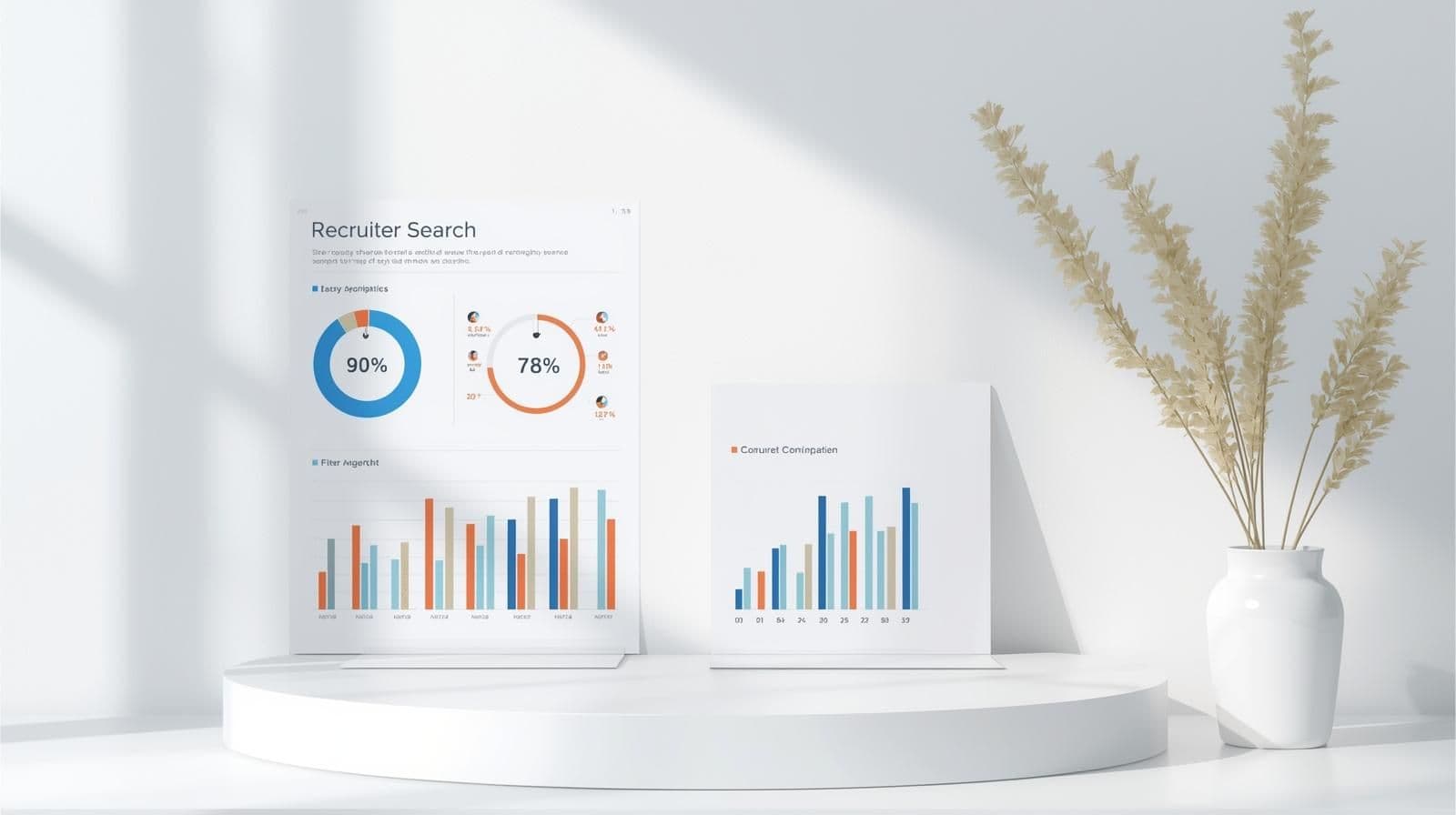 A data-driven infographic showing recruiter search statistics